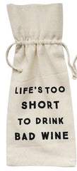 Cotton Wine Bag With Saying