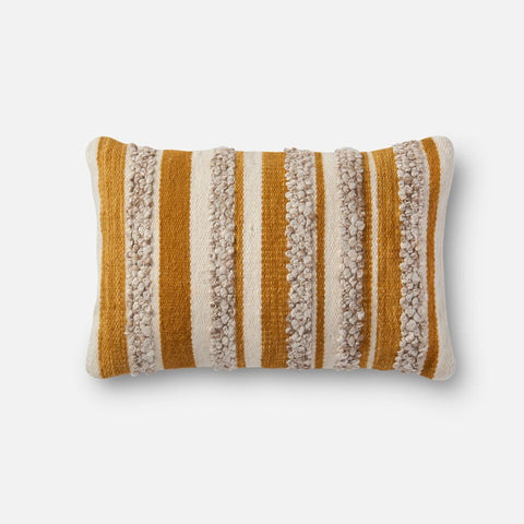 Magnolia Home Striped Gold/ Ivory Kidney Pillow