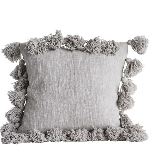 Cotton Pillow With Tassels