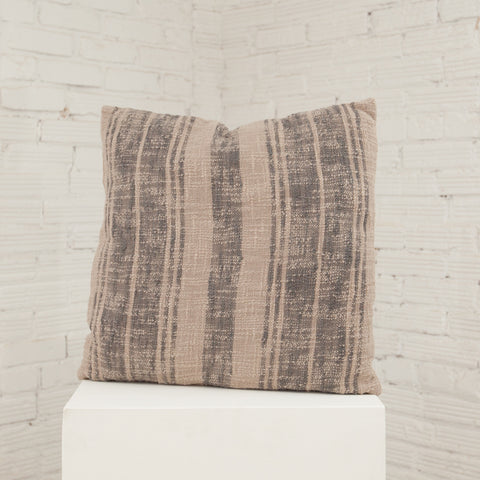 Beige/Charcoal Striped Pillow
