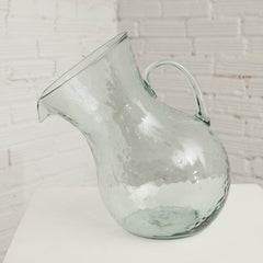 Large Tilted Glass Pitcher