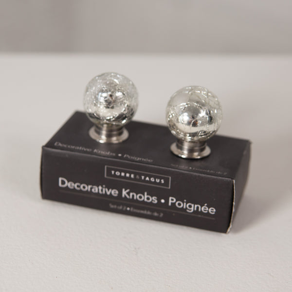 Decorative Cracked Silver Knobs