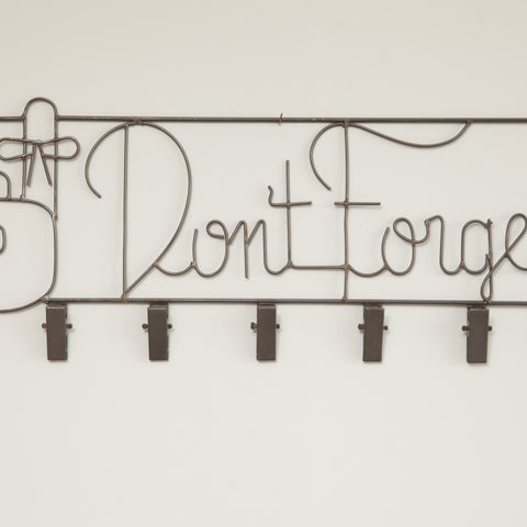 "Don't Forget" Wire Hanging Sign