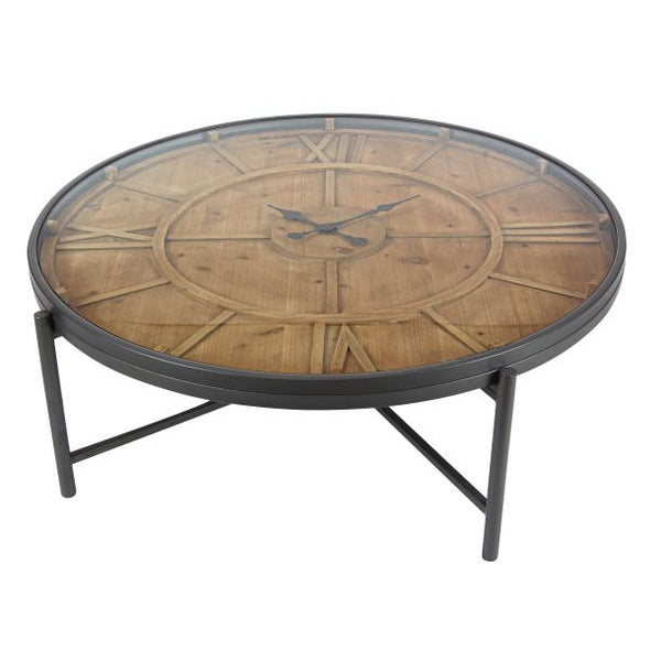 Wooden Clock Coffee Table