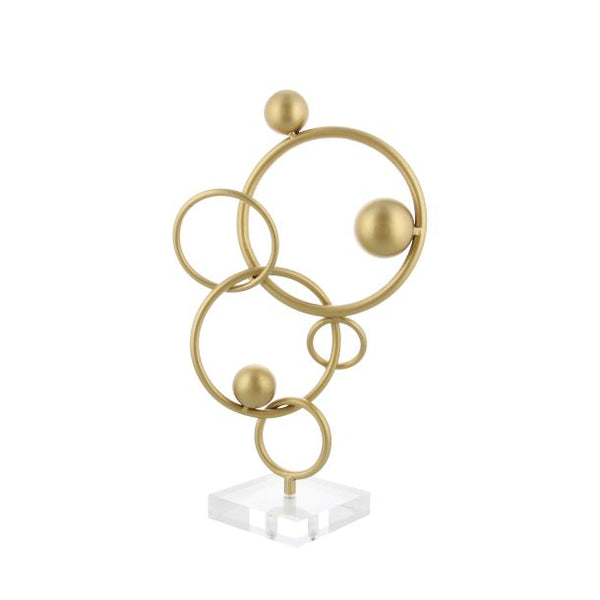Gold Circle & Ball Sculpture