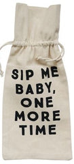 Cotton Wine Bag With Saying
