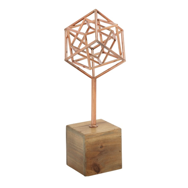 Abstract Geometric Copper Sculpture
