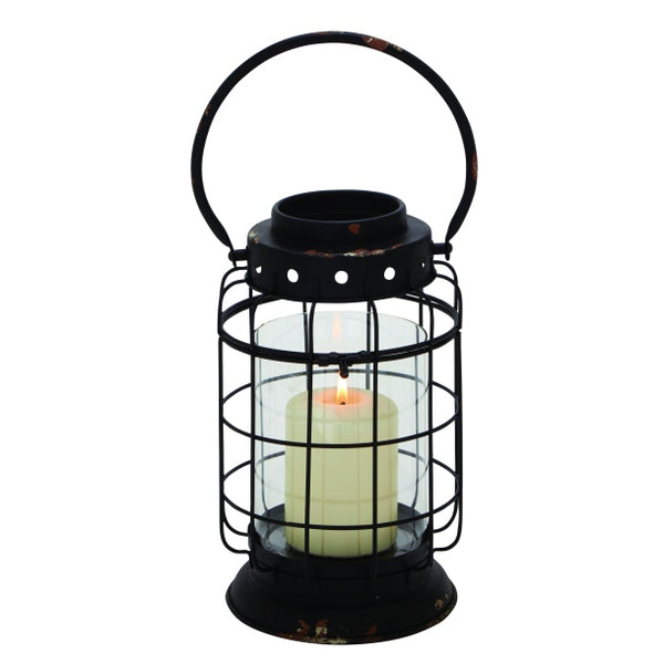 Caged Glass Lantern Candle Holder